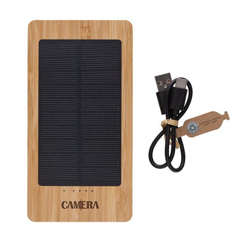 Batterie de secours solaire 10.000mAh en bambou Sunwick - 6
