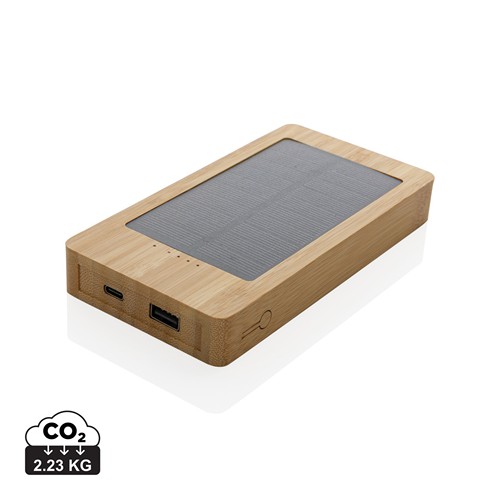 Batterie de secours solaire 10.000mAh en bambou Sunwick - 1