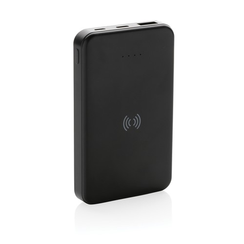 black Powerbank inalámbrico 5W plástico RCS reciclado 5.000 mAh