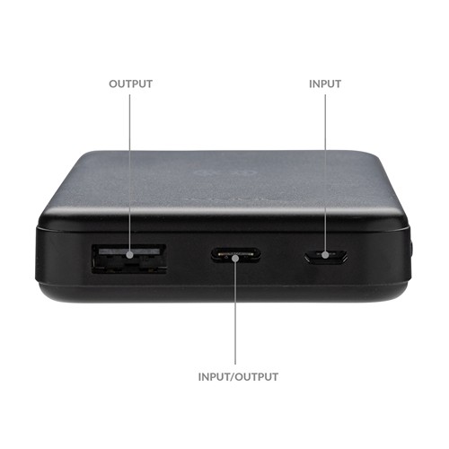 black Powerbank inalámbrico 5W plástico RCS reciclado 5.000 mAh