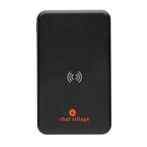 black Powerbank inalámbrico 5W plástico RCS reciclado 5.000 mAh