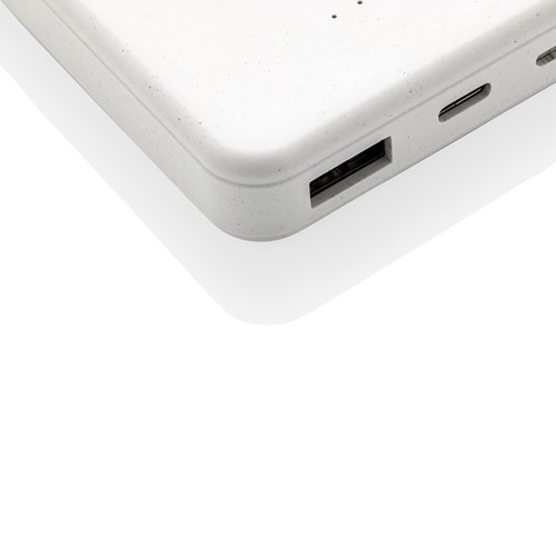 white Powerbank inalámbrico 5W plástico RCS reciclado 5.000 mAh