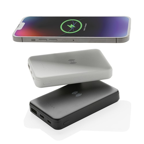 white Powerbank inalámbrico 5W plástico RCS reciclado 5.000 mAh
