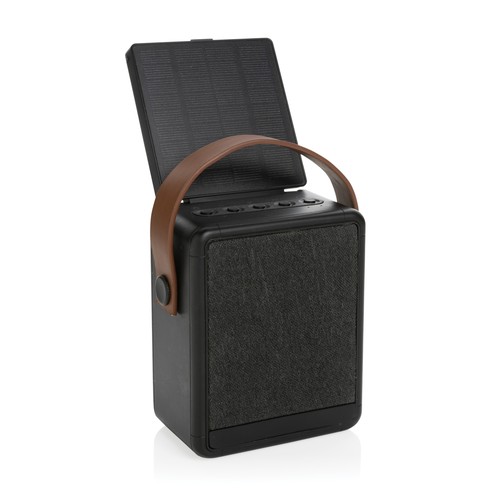 black Altavoz solar 12W plástico reciclado RCS Skywave