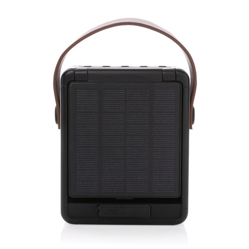 black Altavoz solar 12W plástico reciclado RCS Skywave