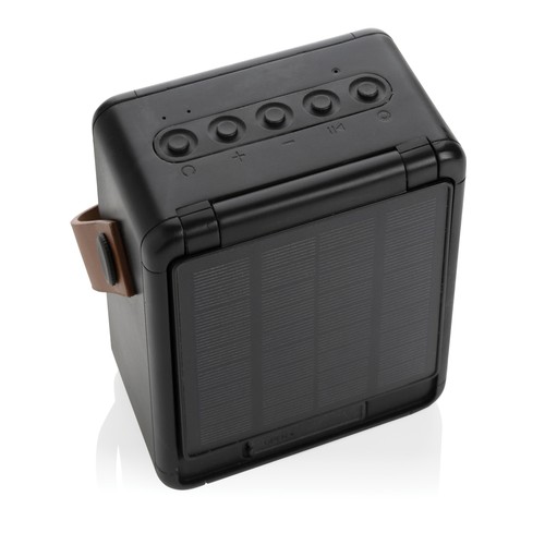 black Altavoz solar 12W plástico reciclado RCS Skywave