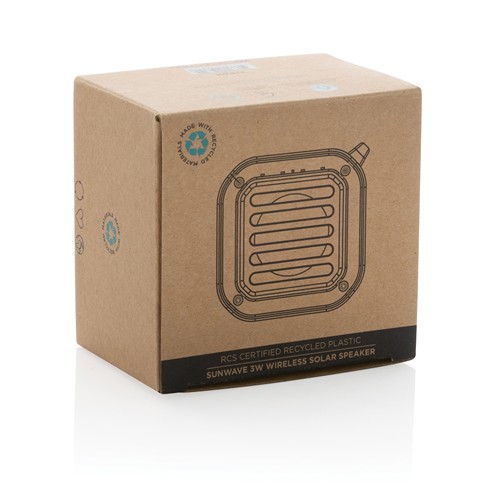 black Altavoz solar inalámbrico 3W sunwave plástico reciclado RCS