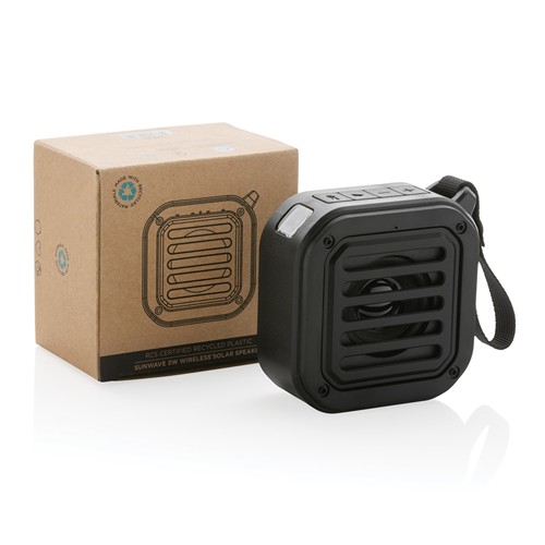 black Altavoz solar inalámbrico 3W sunwave plástico reciclado RCS