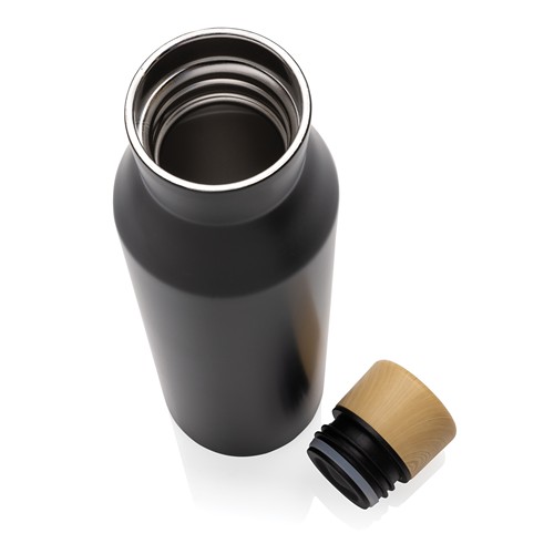 black Botella al vacío acero inoxidable reciclado certificado RCS