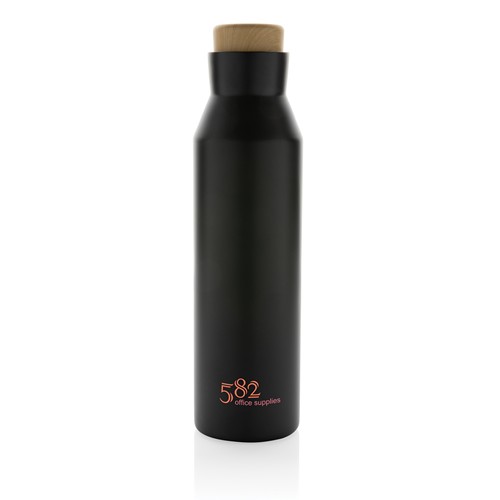 black Botella al vacío acero inoxidable reciclado certificado RCS