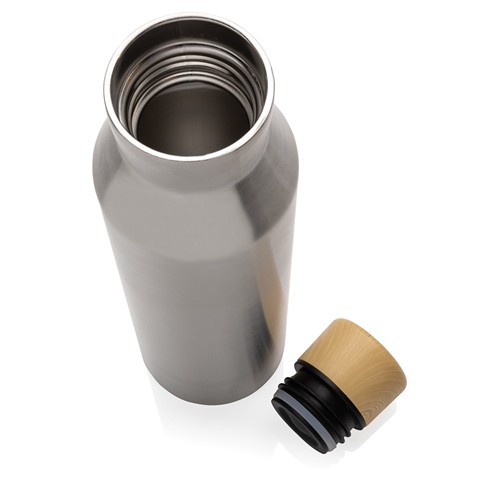 plateado Botella al vacío acero inoxidable reciclado certificado RCS