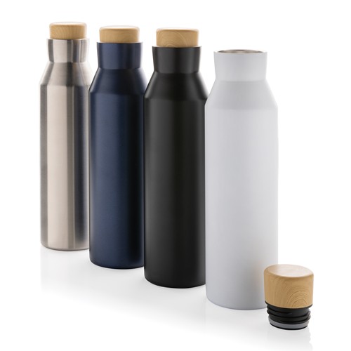 plateado Botella al vacío acero inoxidable reciclado certificado RCS