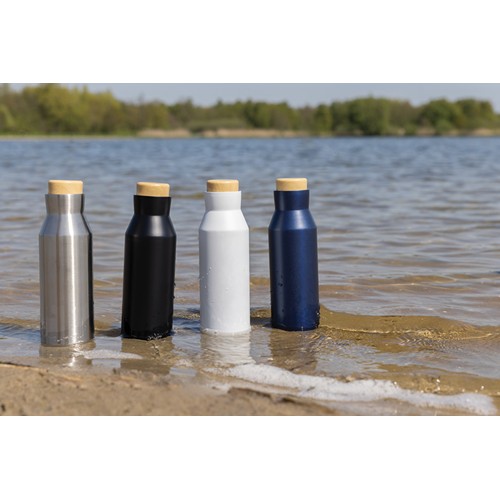 plateado Botella al vacío acero inoxidable reciclado certificado RCS