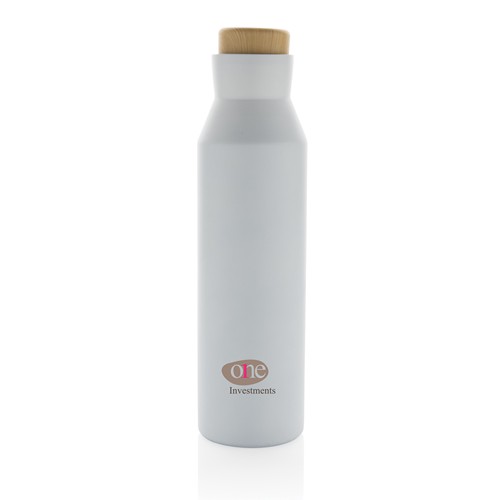 white Botella al vacío acero inoxidable reciclado certificado RCS