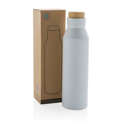 white Botella al vacío acero inoxidable reciclado certificado RCS