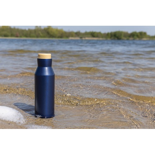 blue Botella al vacío acero inoxidable reciclado certificado RCS
