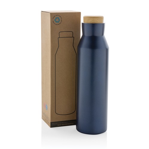 blue Botella al vacío acero inoxidable reciclado certificado RCS