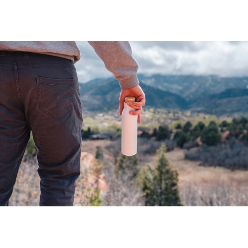 white Botella al vacío acero inoxidable reciclado certificado RCS