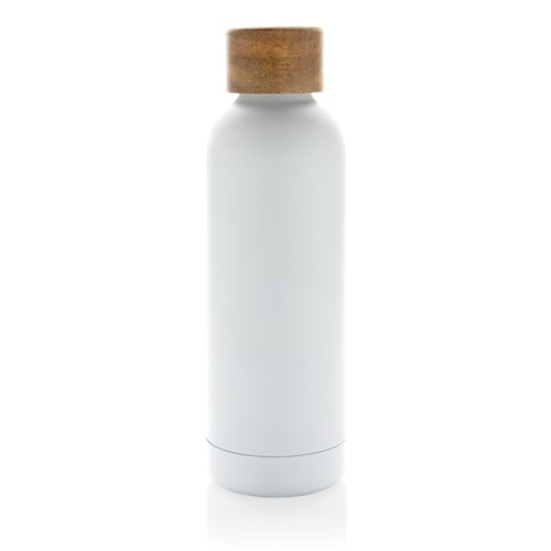 white Botella Wood de acero inoxidable reciclado certificado RCS