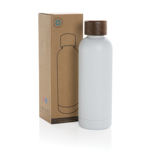 Botella Wood de acero inoxidable reciclado certificado RCS