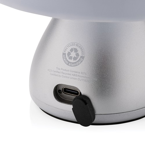 gray Lámpara mesa Luming recargable USB reciclado RCS