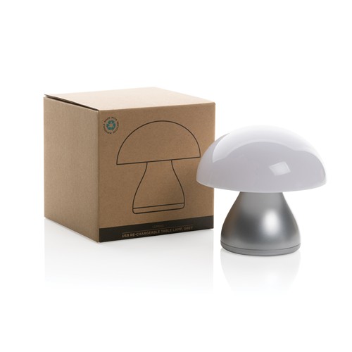 gray Lámpara mesa Luming recargable USB reciclado RCS