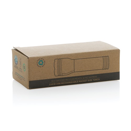 black Linterna Lucid bambú y plástico reciclado certificación RCS