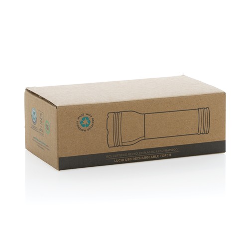 black Linterna Lucid 3W RCS reciclado y bambú certificado RCS