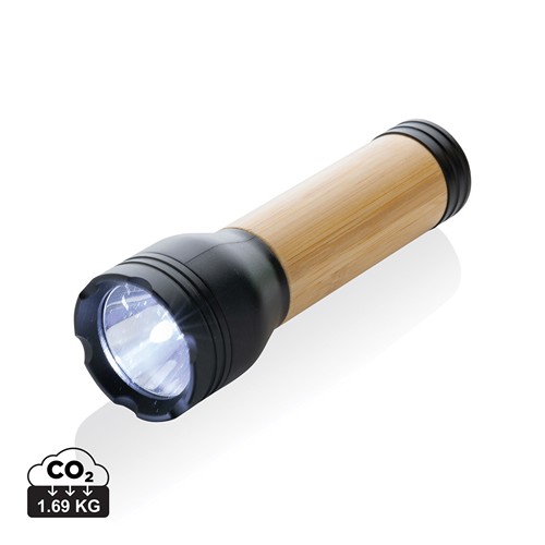 Lampe 3W en plastique recyclé RCS et bambou Lucid - 1