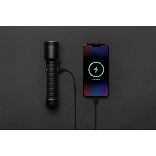 Torche robuste rechargeable par USB en aluminium recyclé RCS - 6