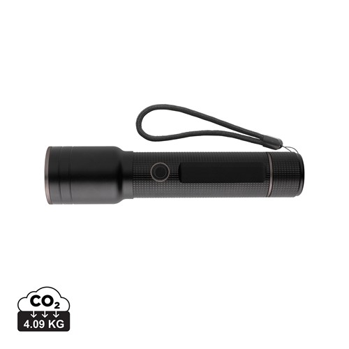 Torche robuste rechargeable par USB en aluminium recyclé RCS - 1