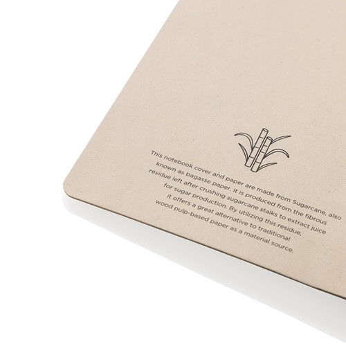 marrón Libreta A5 Stylo de papel de caña de azúcar