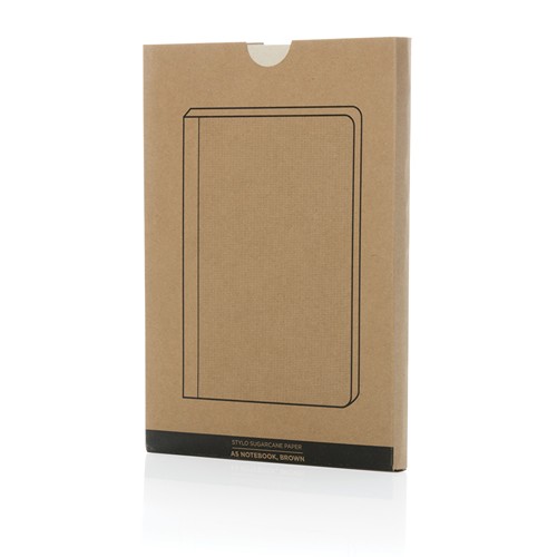 marrón Libreta A5 Stylo de papel de caña de azúcar
