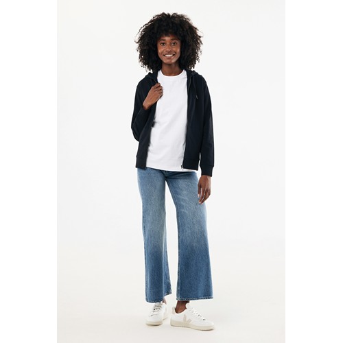 black IQONIQ Abisko Sudadera Cremallera/Capucha Algodón Reciclado