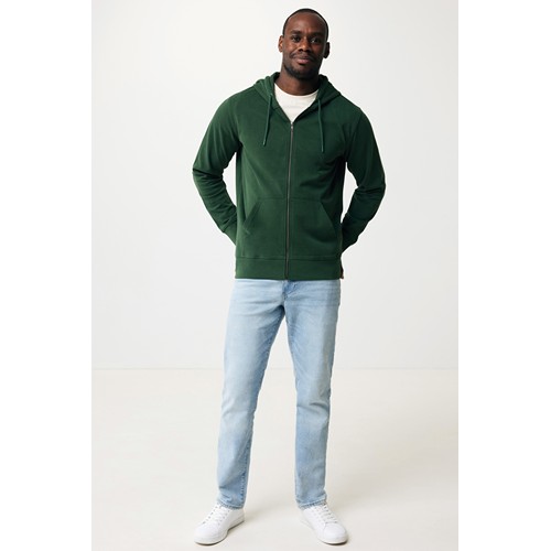 verde bosque IQONIQ Abisko Sudadera Cremallera/Capucha Algodón Reciclado