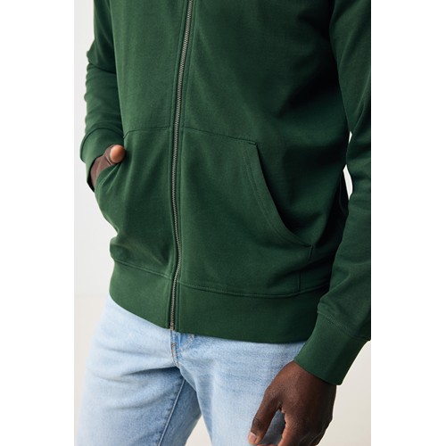 verde bosque IQONIQ Abisko Sudadera Cremallera/Capucha Algodón Reciclado
