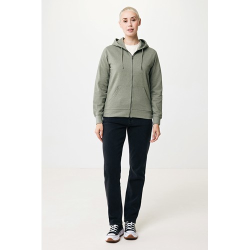 verde chiné IQONIQ Abisko Sudadera Cremallera/Capucha Algodón Reciclado