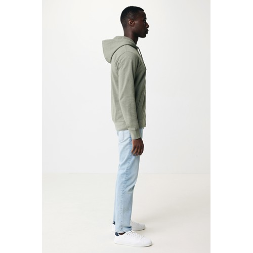 verde chiné IQONIQ Abisko Sudadera Cremallera/Capucha Algodón Reciclado
