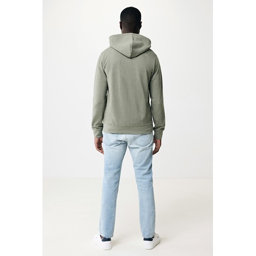 verde chiné IQONIQ Abisko Sudadera Cremallera/Capucha Algodón Reciclado