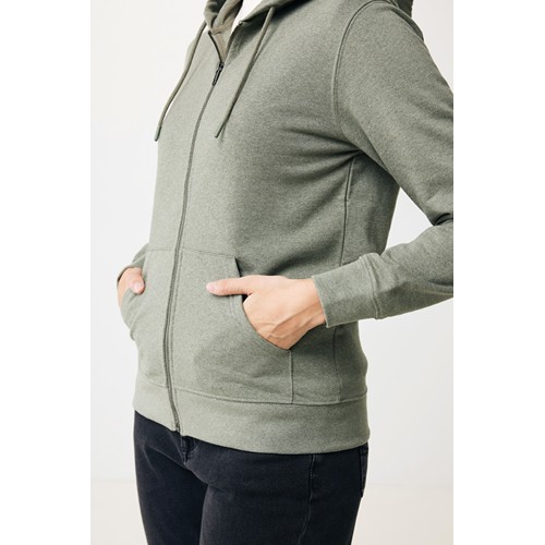 verde chiné IQONIQ Abisko Sudadera Cremallera/Capucha Algodón Reciclado