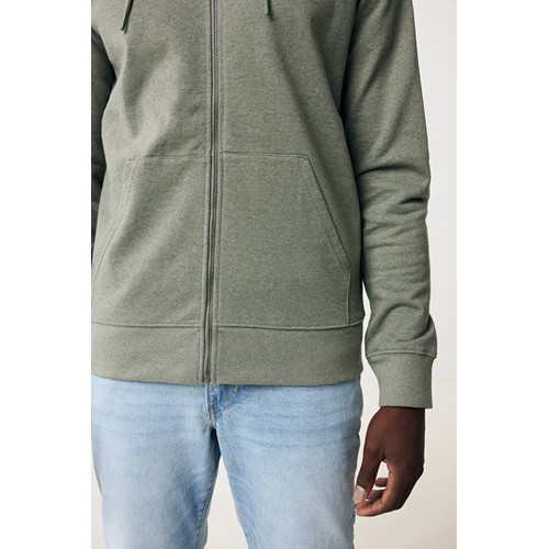 verde chiné IQONIQ Abisko Sudadera Cremallera/Capucha Algodón Reciclado