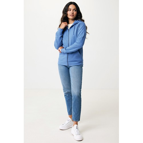 azul chiné IQONIQ Abisko Sudadera Cremallera/Capucha Algodón Reciclado
