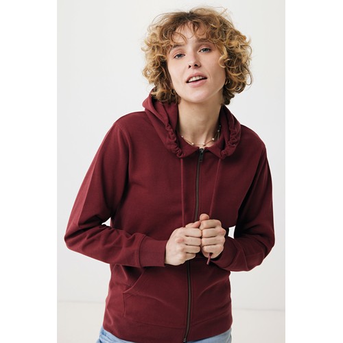 burdeos IQONIQ Abisko Sudadera Cremallera/Capucha Algodón Reciclado
