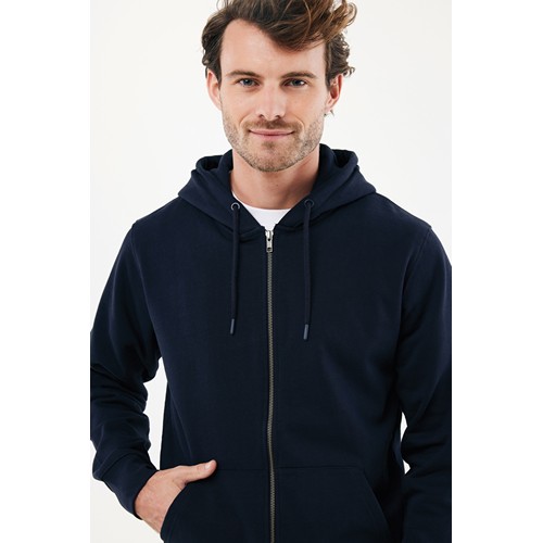 azul marino IQONIQ Abisko Sudadera Cremallera/Capucha Algodón Reciclado