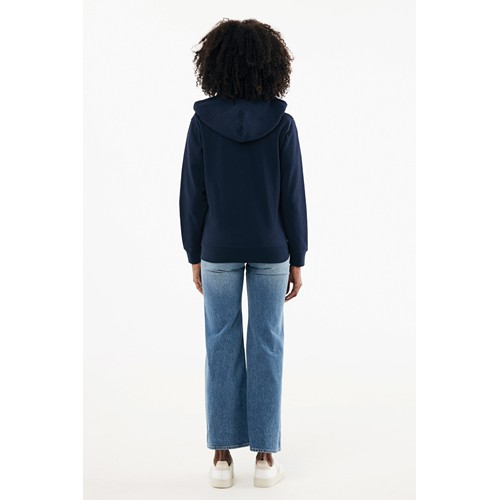 azul marino IQONIQ Abisko Sudadera Cremallera/Capucha Algodón Reciclado