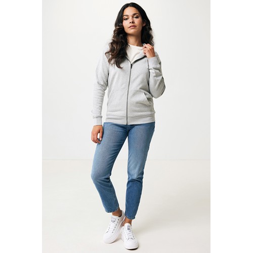gris chiné IQONIQ Abisko Sudadera Cremallera/Capucha Algodón Reciclado