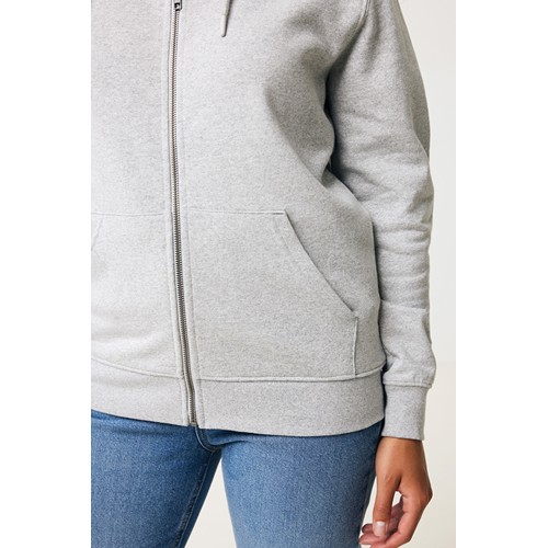 gris chiné IQONIQ Abisko Sudadera Cremallera/Capucha Algodón Reciclado
