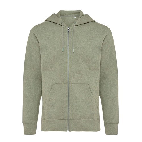verde chiné IQONIQ Abisko Sudadera Cremallera/Capucha Algodón Reciclado