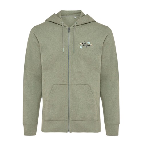 verde chiné IQONIQ Abisko Sudadera Cremallera/Capucha Algodón Reciclado