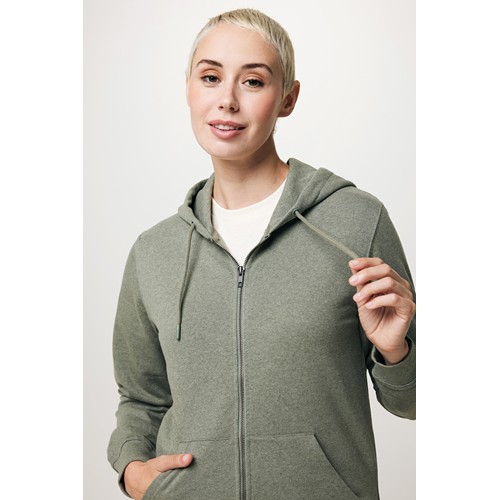 verde chiné IQONIQ Abisko Sudadera Cremallera/Capucha Algodón Reciclado